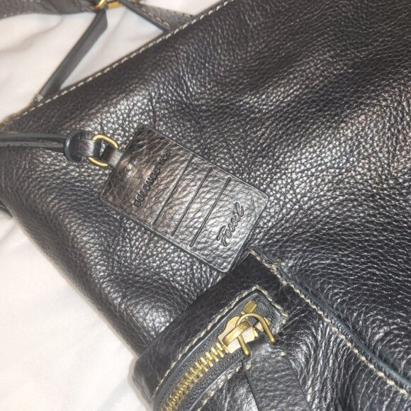 Vintage Fossil Emerson Bag Hobo Crossbody Black Pebble Leather Shoulder Bag Hand - Picture 3 of 16